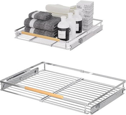 Expandable Sliding Basket, Pull-Out Cabinet Organizer, Heavy Duty Slide Out by PerfectdesignforyourHOME