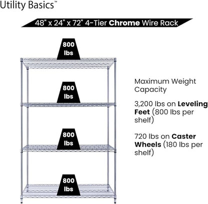 NSF Commercial 4-Tier Wire Shelving - Image 6