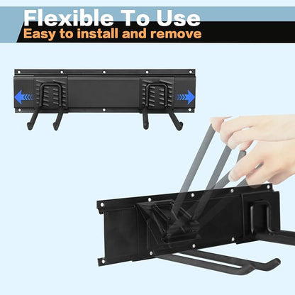 Garage Tool Organizer Wall Mount 16in- 2 Heavy Duty Hooks, 120lbs Capacity - Image 8