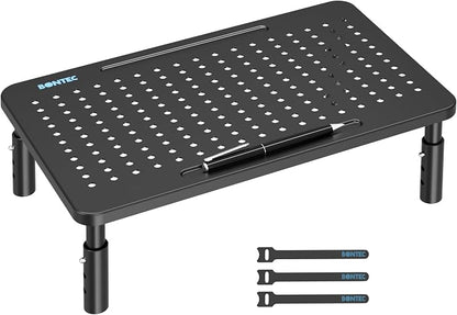 BONTEC 1 Pack 3 Height Adjustable Monitor Stand Riser by BONTEC