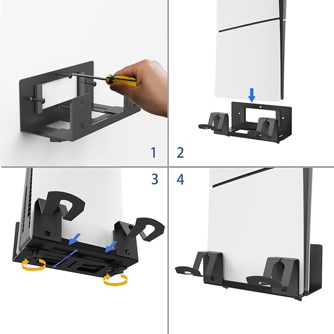 Monzlteck Universal Game Console Wall Mount + 2 Controller Holders, Compatible - Image 8
