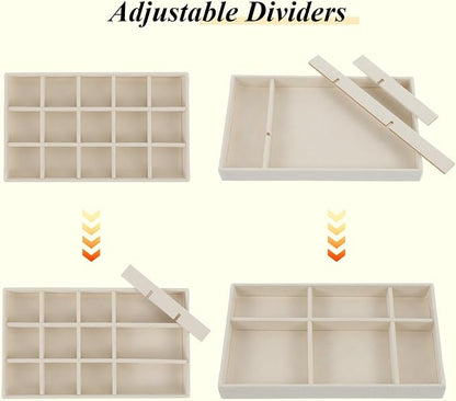 8 Pack Velvet Jewelry Trays Stackable Jewelry Organizer Tray Inserts - Image 3