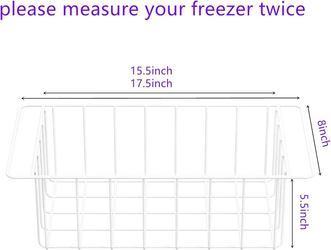 17.5 Inch Chest Freezer Organizer Storage Baskets Bins Metal Wire, Settle - Image 7