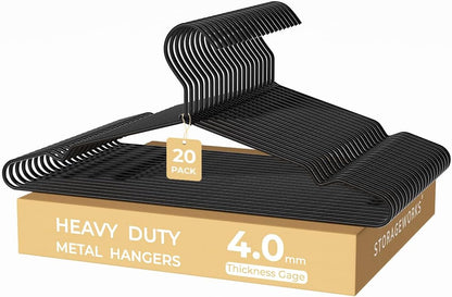 StorageWorks 4mm Super Thick Metal Wire Hangers, Heavy Duty Stainless Steel by StorageWorks