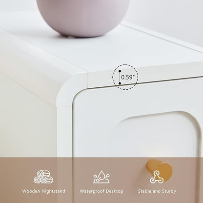 Small Nightstand Set of 2, Wooden Narrow Nightstands - Image 6