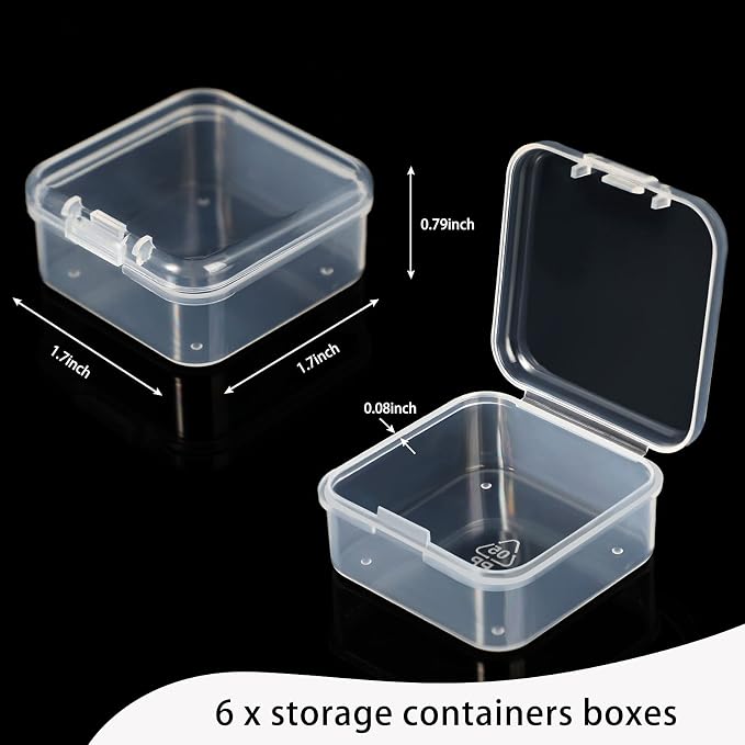 Jetec 6 Pieces Mini Plastic Clear Beads Storage Containers Box - Image 2