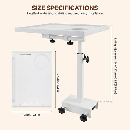 Bedside Shelf Rotating Foldable Tray:Height-Adjustable Clip On Bed Side Tray - Image 2
