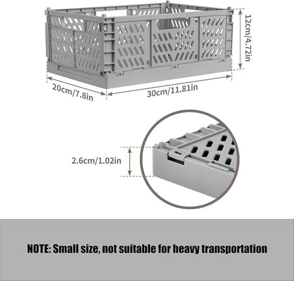 Domiella 2-Pack Crates for Storage, Storage Crates Plastic Stackable, Foldable - Image 2