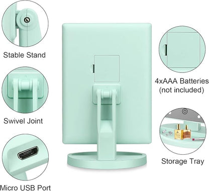 deweisn Tri-Fold Lighted Vanity Tabletop Mount Mirror - Image 3