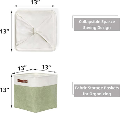 HNZIGE Collapsible Fabric Storage Cubes 13x13x13 Set of 4 Decorative Storage - Image 2