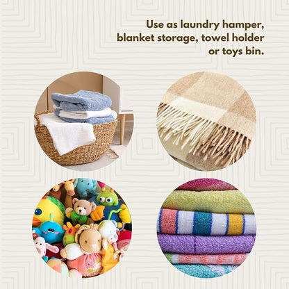 Tall Large Decorative Wicker Storage Basket - Image 5