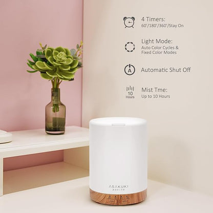 ASAKUKI 300ML Essential Oil Diffuser, Quiet 5-in-1 Premium Humidifier, Home - Image 3