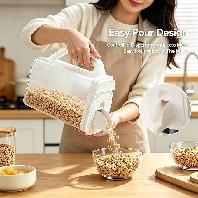 Cereal Containers Storage, Airtight 4 Quart Plastic Pantry Containers - Image 2
