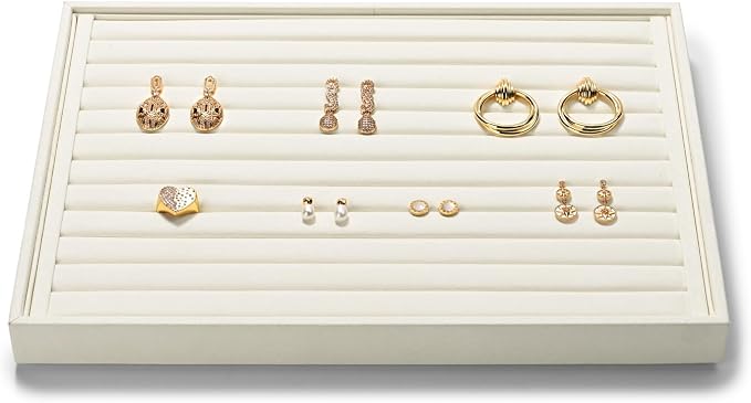 7-Slot Microfiber Ring & Earring Tray Organizer by Papten