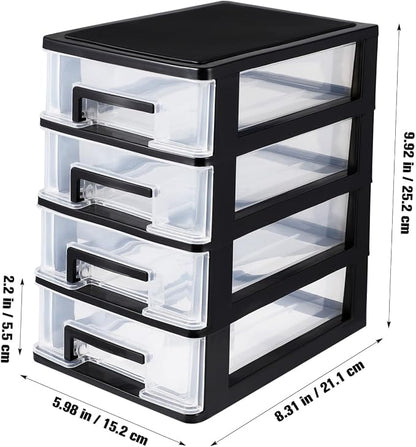 Angoily 4 Drawer Desk Organizer, Plastic Home Office Storage Organizer - Image 3