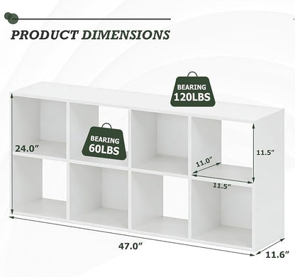 8-Cube Storage Organizer Shelf, Open Cube Bookshelf, Reversible Bookcase - Image 3