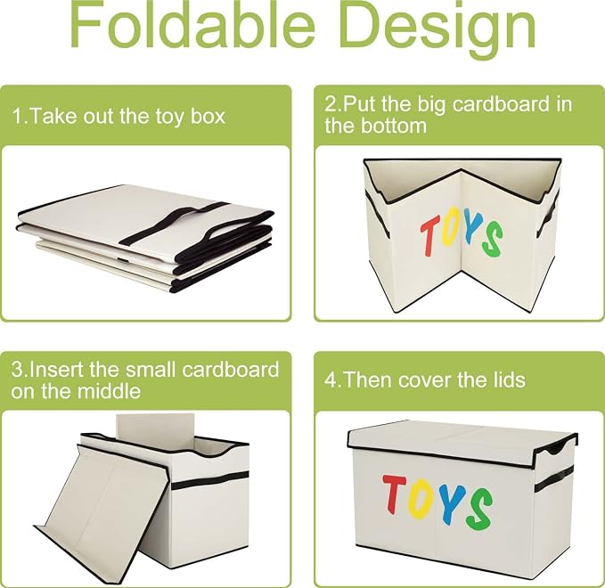 YOLOXO Toy Box Chest, Collapsible Sturdy Storage Bins - Image 5