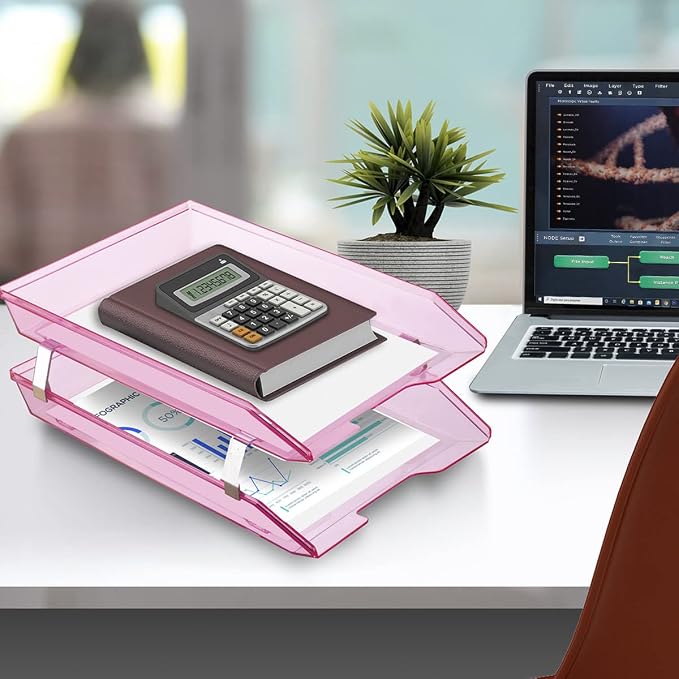 Acrimet Facility 2 Tier Letter Tray, Front Load, Letter Size/A4, Desktop File - Image 3