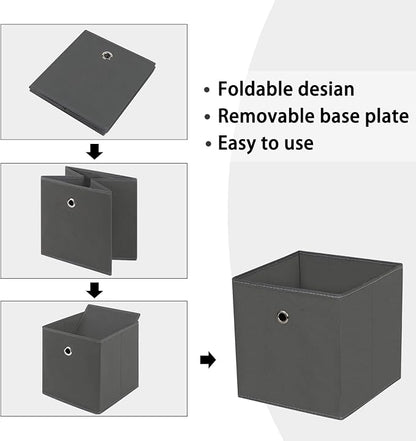 Foldable Storage Cubes Bins, 11 Inch Cloth Storage Cube Fabric Storage Box - Image 6