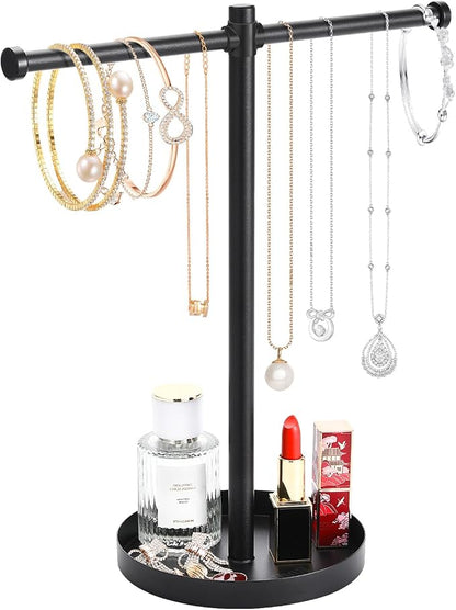 Jewelry Necklace Organizer Stand, 12.9" Tall Sturdy Metal Jewelry Stand by Bodkar