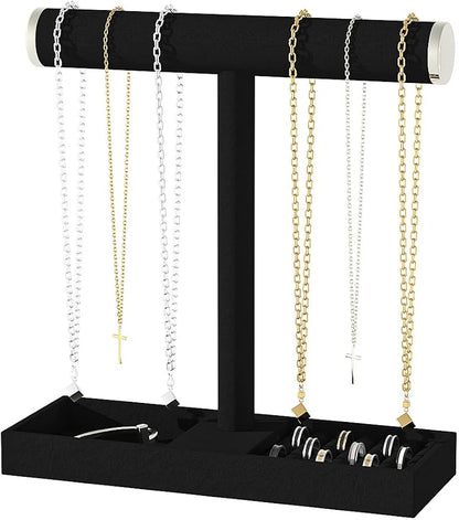 Bracelet and Necklace Holder, Velvet Jewelry Necklace Display Organizer Stand by Ausalivan