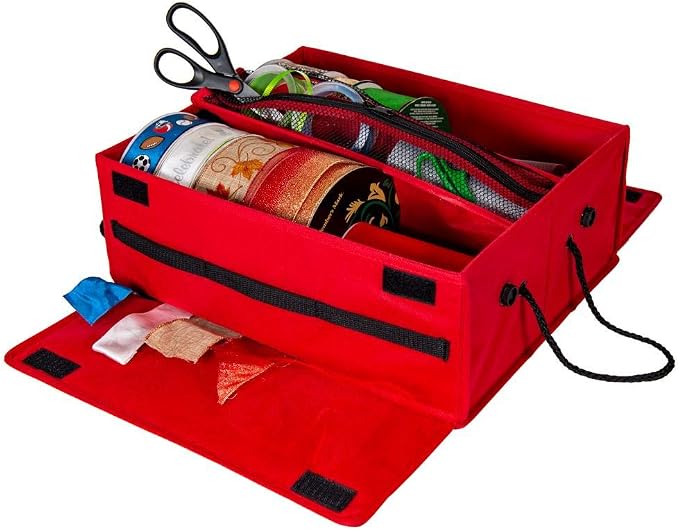 Santa's Bags Ribbons Storage Box, Ribbon Dispenser Slot - Image 5