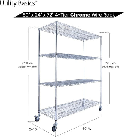NSF Commercial 4-Tier Wire Shelving - Image 7
