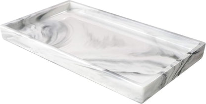 White Marble Bathroom Counter Tray by Goporcelain