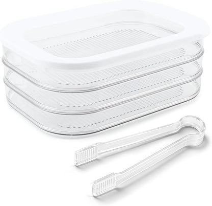 Deli Meat Container for Fridge, 3 Tier Stackable Clear Deli Meats Containers - Image 2