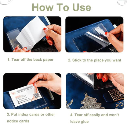60 Pack Clear Self Adhesive Label Pockets, 4 x 2 Inch Label Holders Index Card - Image 4
