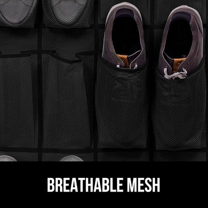 GORILLA GRIP Over the Door Shoe Organizer, 35 Large Breathable Mesh Pockets - Image 5