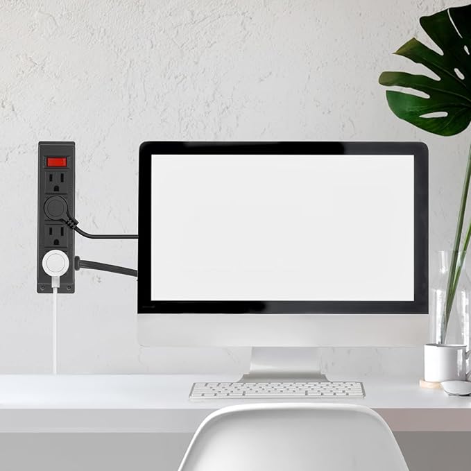 Wall Mount Power Outlet Strip, 4 Outlet Mountable Power Strip - Image 6
