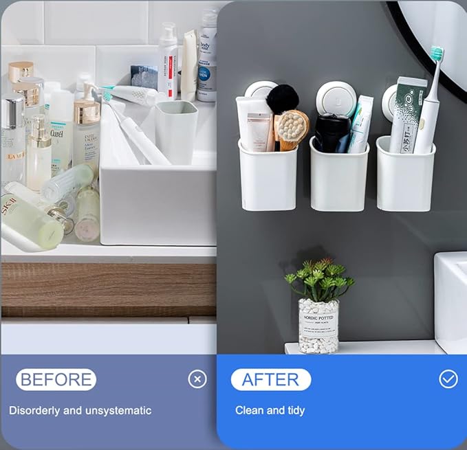 LEVERLOC Powerful Suction Toothbrush Holder, Removable Drill-Free Wall Shower - Image 6
