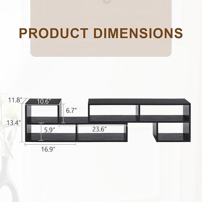 Black L-Shaped Modular Bookshelf TV Stand - Image 2