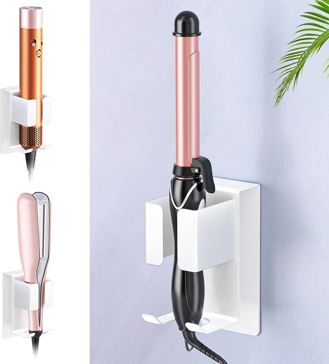 Hair Straightener Holder Wall Mounted Blow Dryer Holder, Blow Dryer and Curling by WAYASI