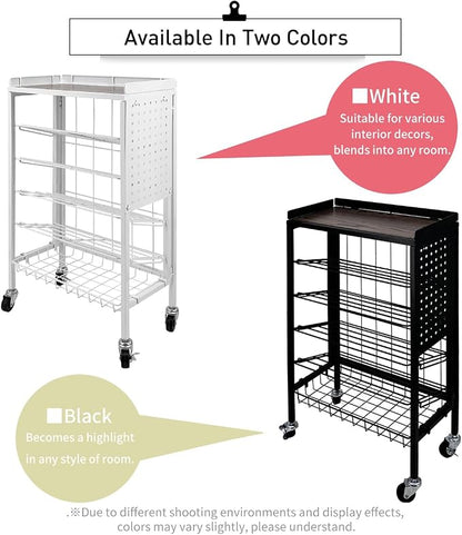 Lumizone Foldable Book Cart 6-Tier Large Capacity Bookshelf Single Sided - Image 8