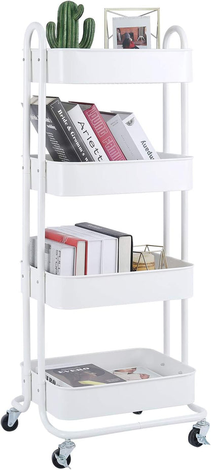 Melody House 4-Tier Metal Mesh Utility Rolling Cart Storage Organizer Shelf Rack by MelodyHouse
