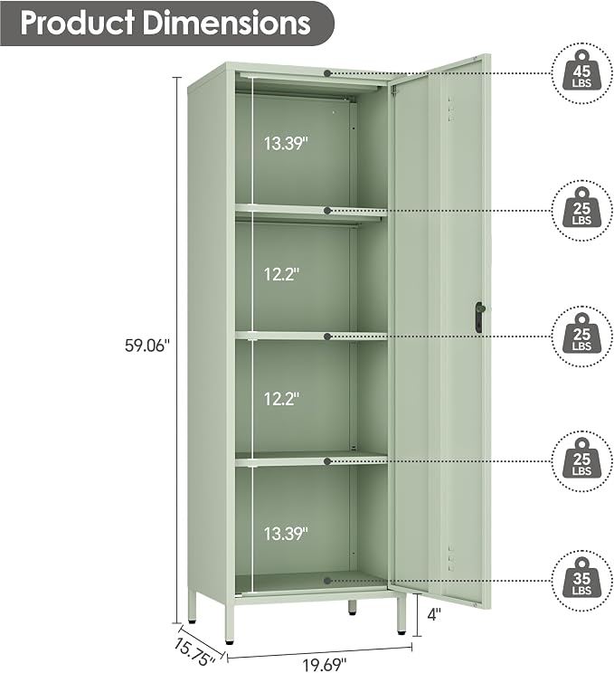 Metal Locker Storage Cabinets Lockable Single File Storage Cabinet - Image 3