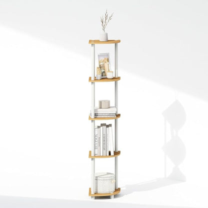 Furinno Turn-N-Tube Storage Shelves, 5-Tier Book Shelf, Corner Shelf - Image 6