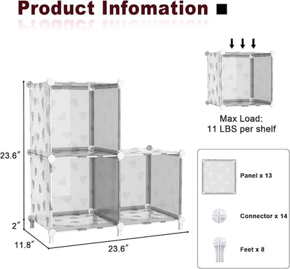UNKU Cube Storage Organizer, 3 Cube Closet Organizer Storage Shelves, DIY - Image 3