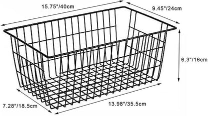 SANNO Wire Storage Baskets Freezer Baskets Farmhouse Organizer Storage Bins - Image 8