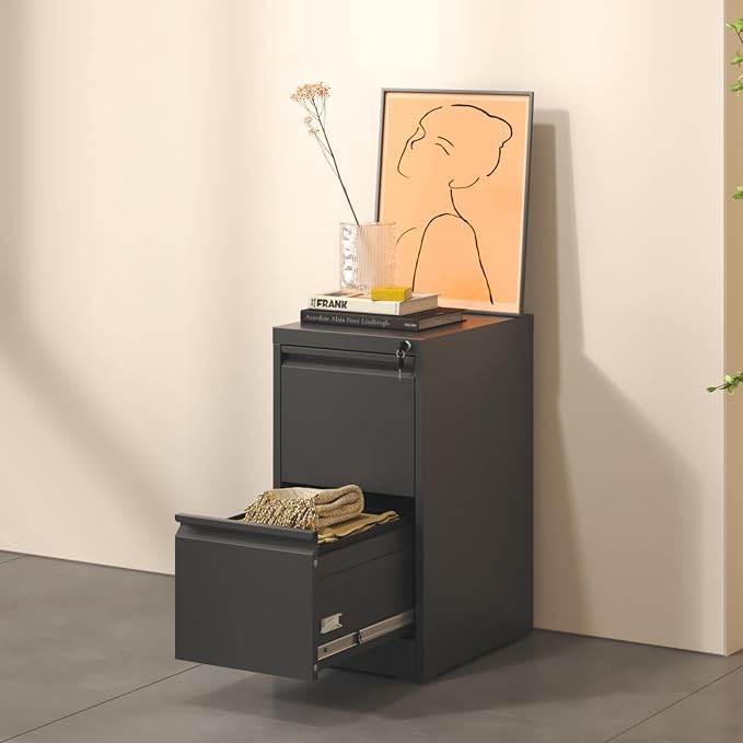 2 Drawer File Cabinet, Metal Vertical Filing Cabinet - Image 6