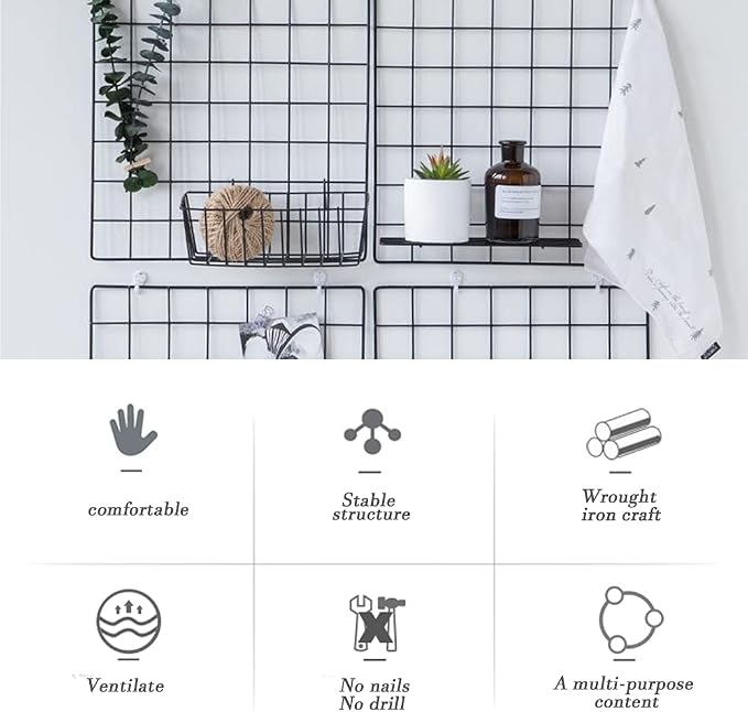 Gddochn 3 Pack Grid Panel Hanging Wire Basket, Storage and Display Basket - Image 5