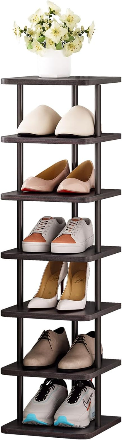 SORCEDAS Shoe Rack Vertical Shoe Shelf Narrow Tall Storage by SpecialYourHome