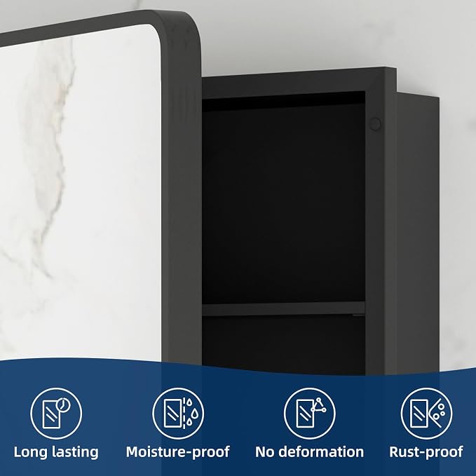 Bathroom Medicine Cabinet with Mirror 16 x 24 Inch, Mirrored Cabinets with 2 - Image 5