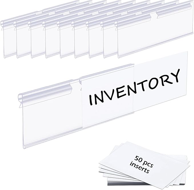 50PCS Basket Bin Labels Clip On, ChanQnTon Clear Plastic Label Holders by ChanQnTon