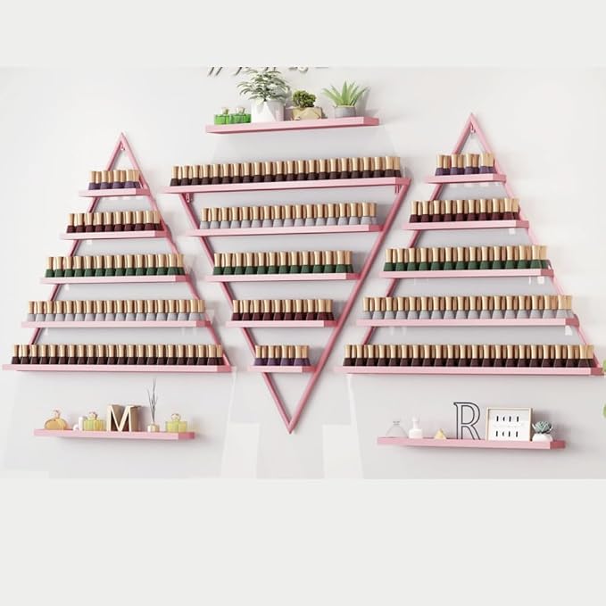 Elegant Gold Wall Mounted Nail Polish Rack by Unknown