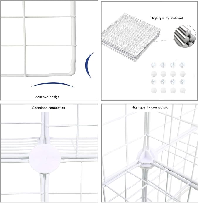 C&AHOME Wire Cube Storage, 16-Cube Organizer Metal Grids Storage, Storage Bins - Image 6