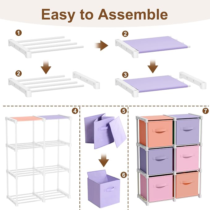 Briwooody 6 Cube Storage Organizer Bins - Image 6