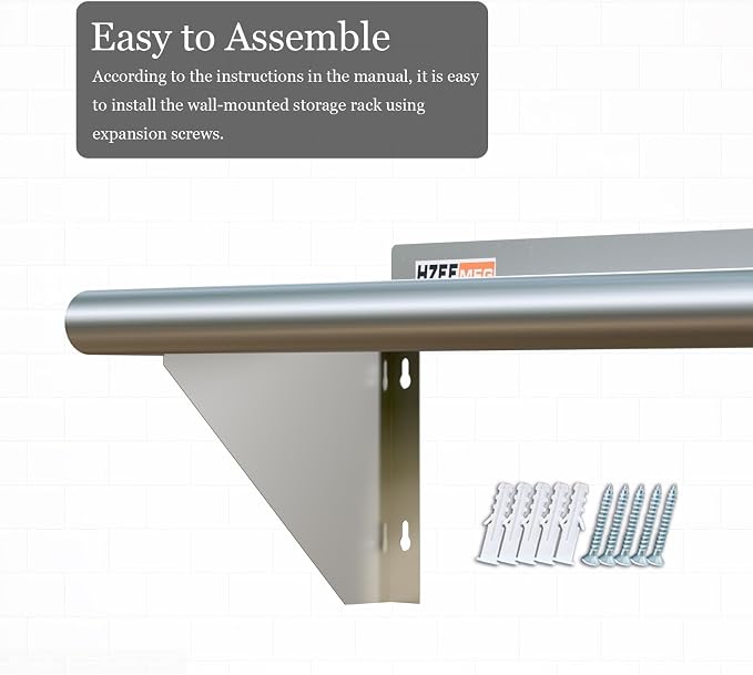 Stainless Steel Wall Mounted Shelf 14x48 inches 4ft, Commercial Food Service - Image 4